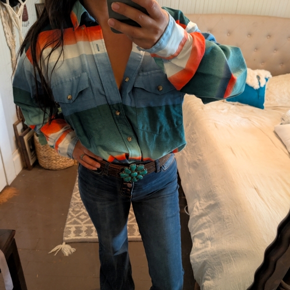 Roper Other - Roper Vintage Western Striped Button-Up Shirt 90's Country Rodeo shirt